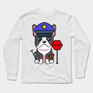 Funny French Bulldog Policeman Long Sleeve T-Shirt